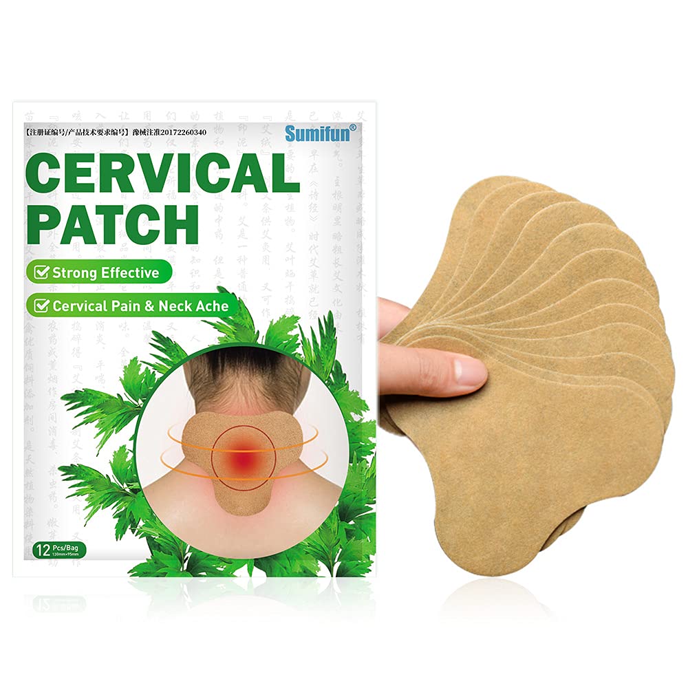 Paquete de 12 parches herbales para aliviar el dolor cervical