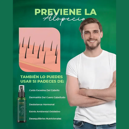 Spray para el crecimiento natural del cabello y la barba.